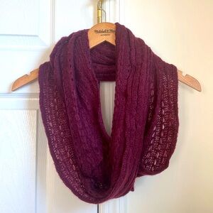 Cranberry Cable Knit Infinity Scarf